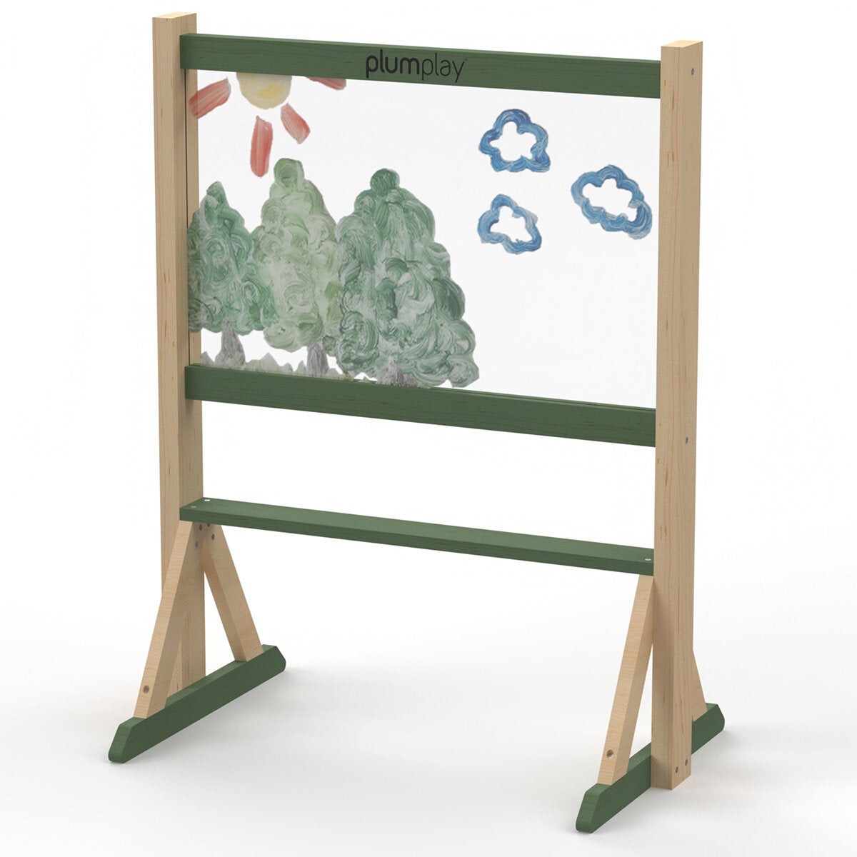 An image of the easel with transparent perspex An image of the easel with transparent perspex