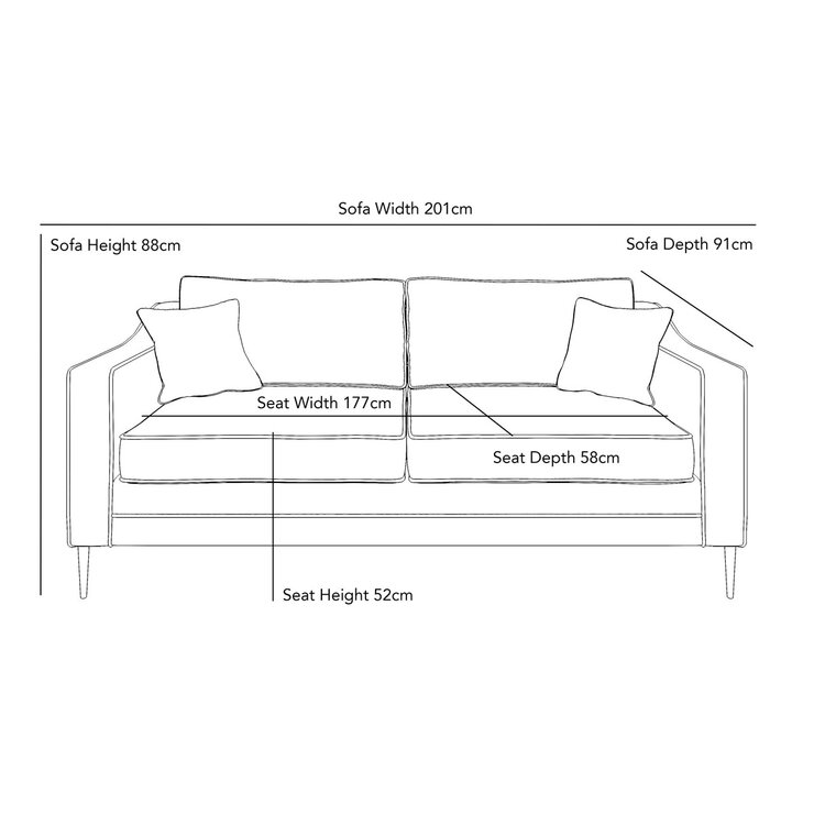 Aspen Velvet 3 Seater Sofa, Green