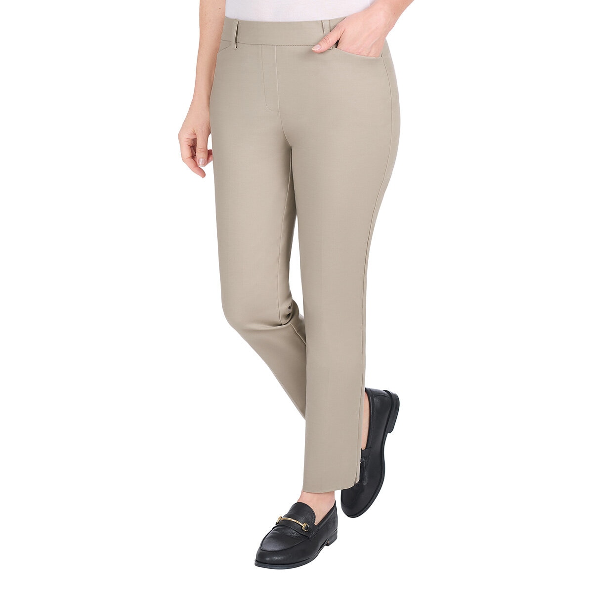 Hilary Radley Ladies Pull On Pant in Beige