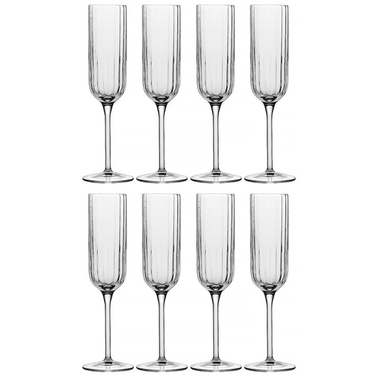 Luigi Bormioli Bach Flute Glasses, 210ml, 8 Pack