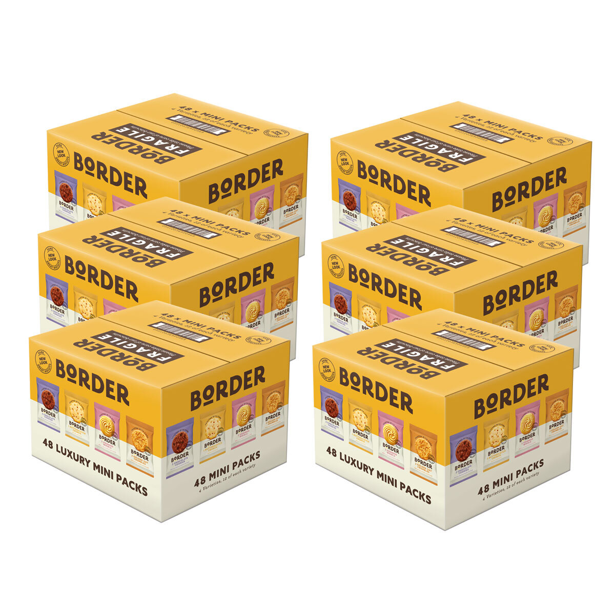 Border Luxury Mini Biscuit Assortment, 6 x (48 x 2 Pack)