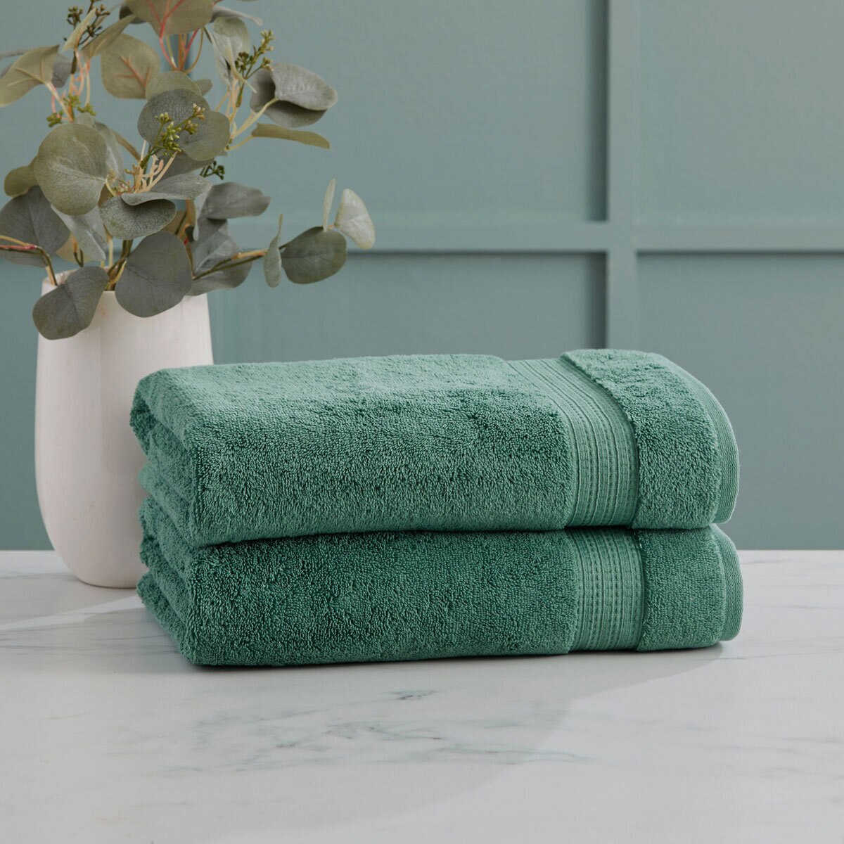 Grandeur 100% hygro cotton towel in oil blue, green