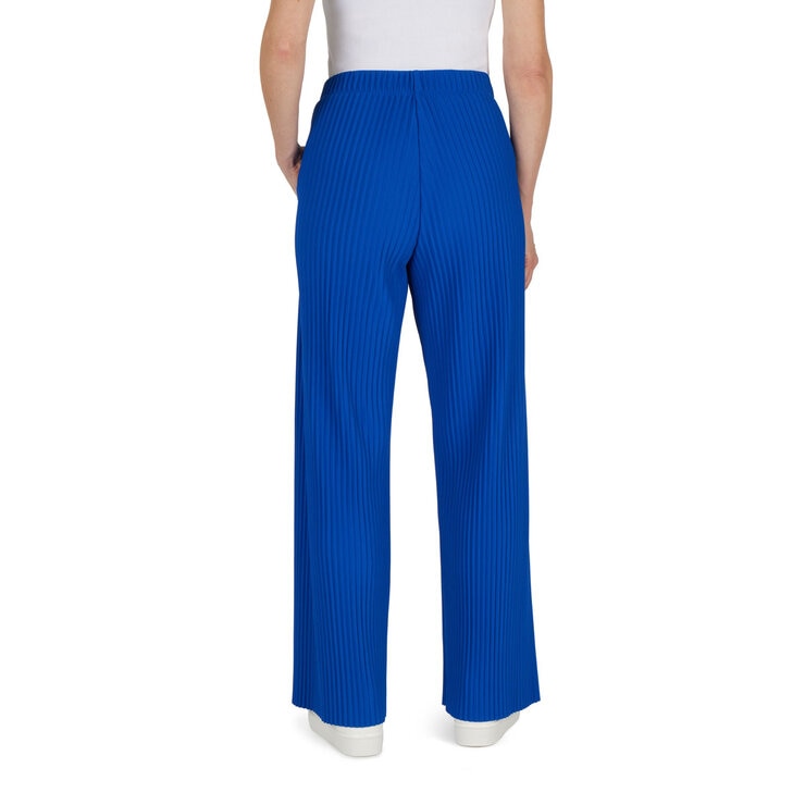Teddi Rose Ladies Plisse Pull On Trousers in Blue