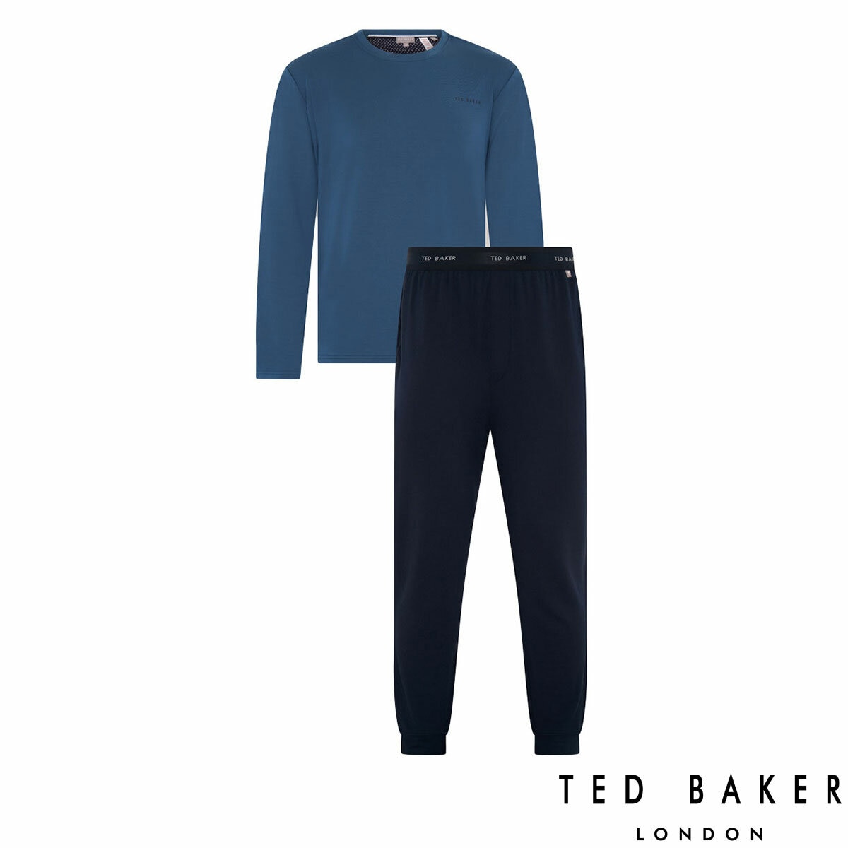 Ted Baker Mens Long Sleeve Lounge Set in Teal & Navy