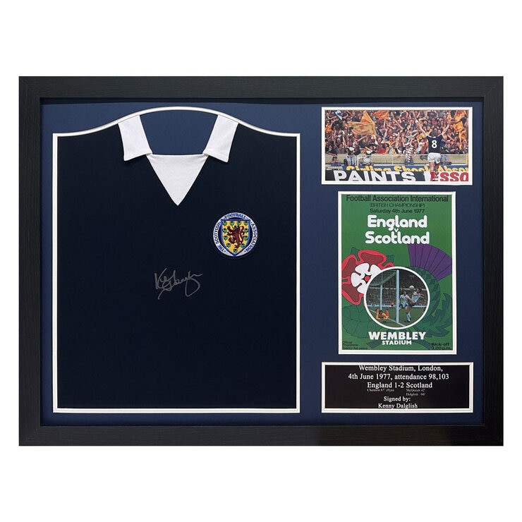 Kenny Dalglish Signed Framed Scotland Football Shirt Kenny Dalglish Signed Framed Scotland Football Shirt