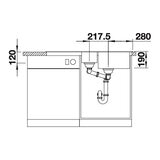 Technical Drawing of space required undercounter
