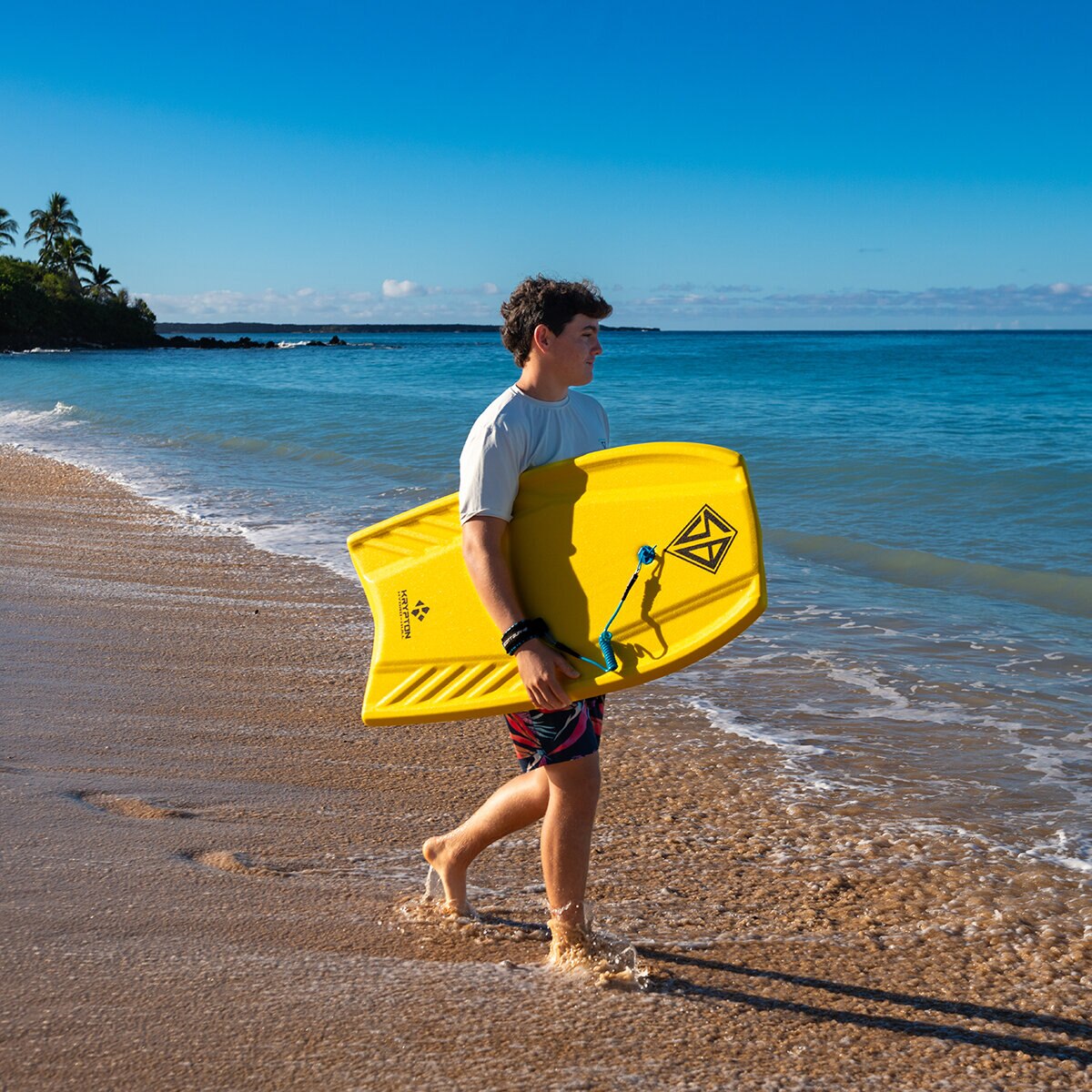 Scott Burke Krypton 3.5ft (1.07m) Bodyboard with Coiled Leash in Yellow