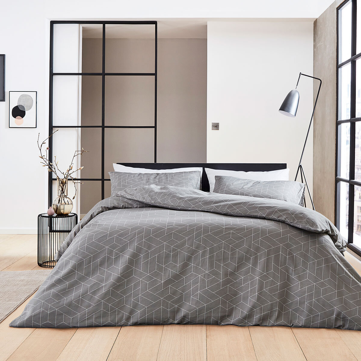 DKNY Paley Park Duvet Cover Set in Grey, Double