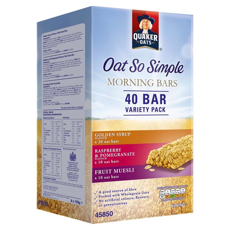 Quaker Oats So Simple Morning Bars Variety Pack, 40 x 35g Costco UK