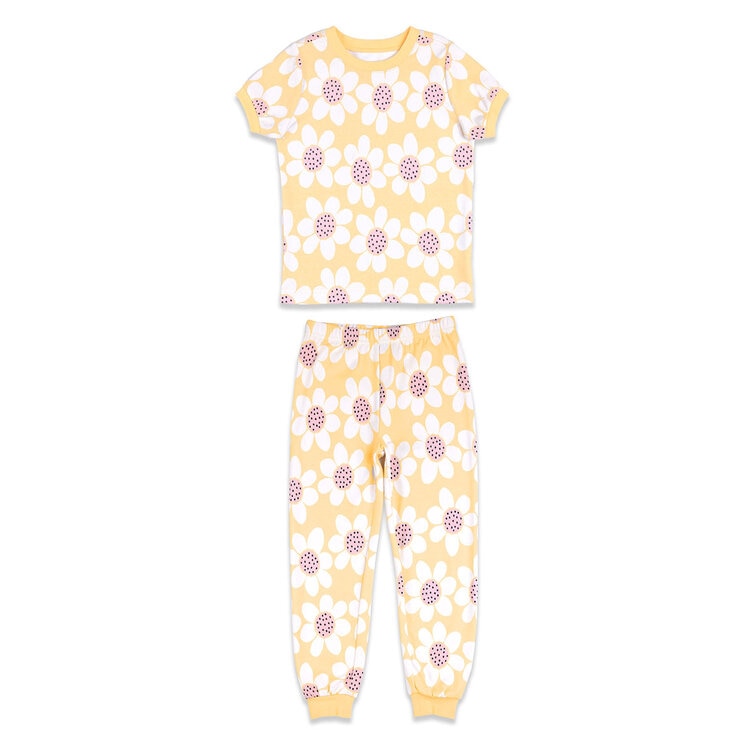 Pekkle Summer Pyjama 4 Piece Set in Daisy & Bees, 3 Years
