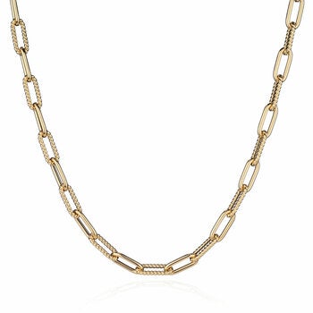 14ct Yellow Gold Paperclip Necklace