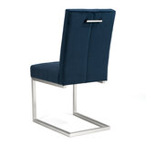 Bentley Designs Tivoli Cantilever Dark Navy Velvet Dining Chairs, 2 Pack
