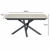 Indus Valley Skylar Large Extending Ceramic Dining Table + 6 Taupe Chairs, Seats 6-8