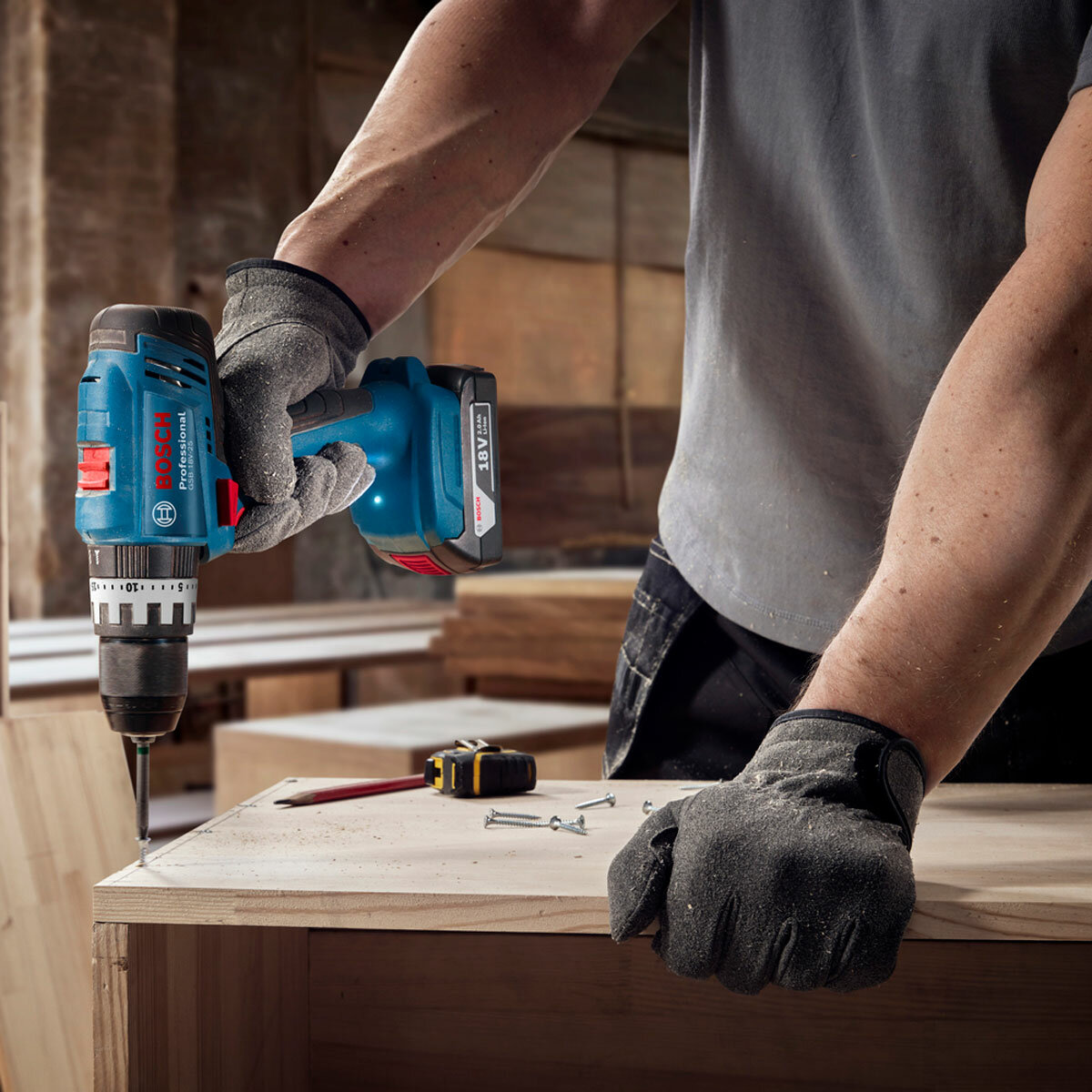 Bosch Professional 18V Power and Hand Tool Kit Including 3 x 4.0Ah Batteries, Charger and Tool Bag