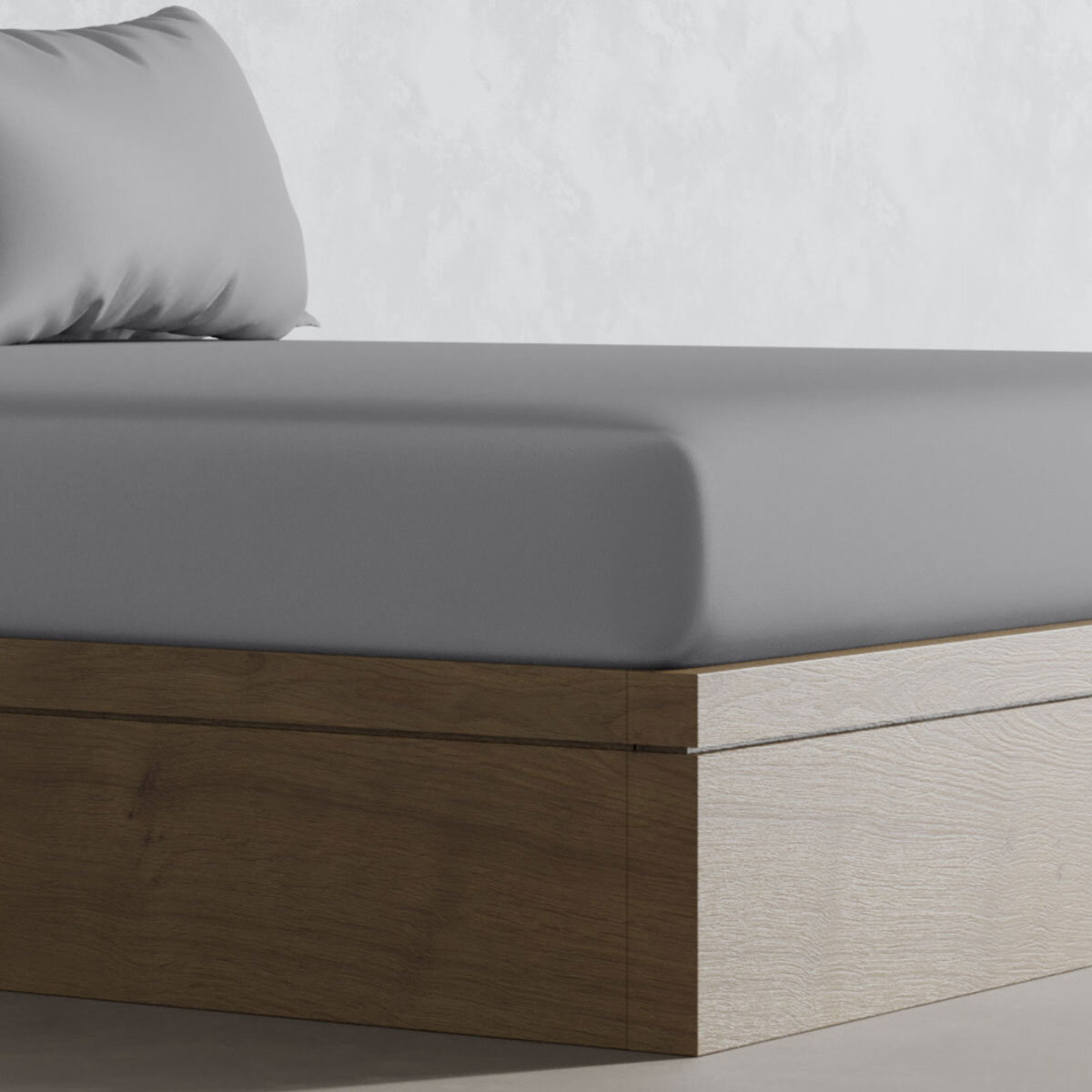 panda bamboo fitted sheet in quiet grey