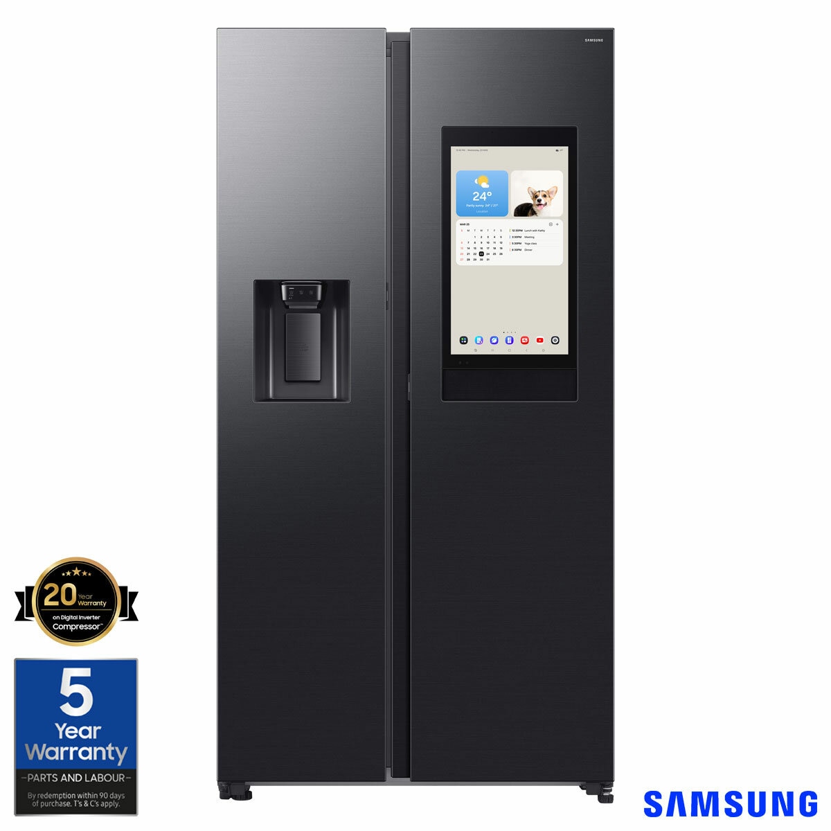 Samsung RS90F66BEFEU, Side by Side Fridge Freezer, E Rated in Black