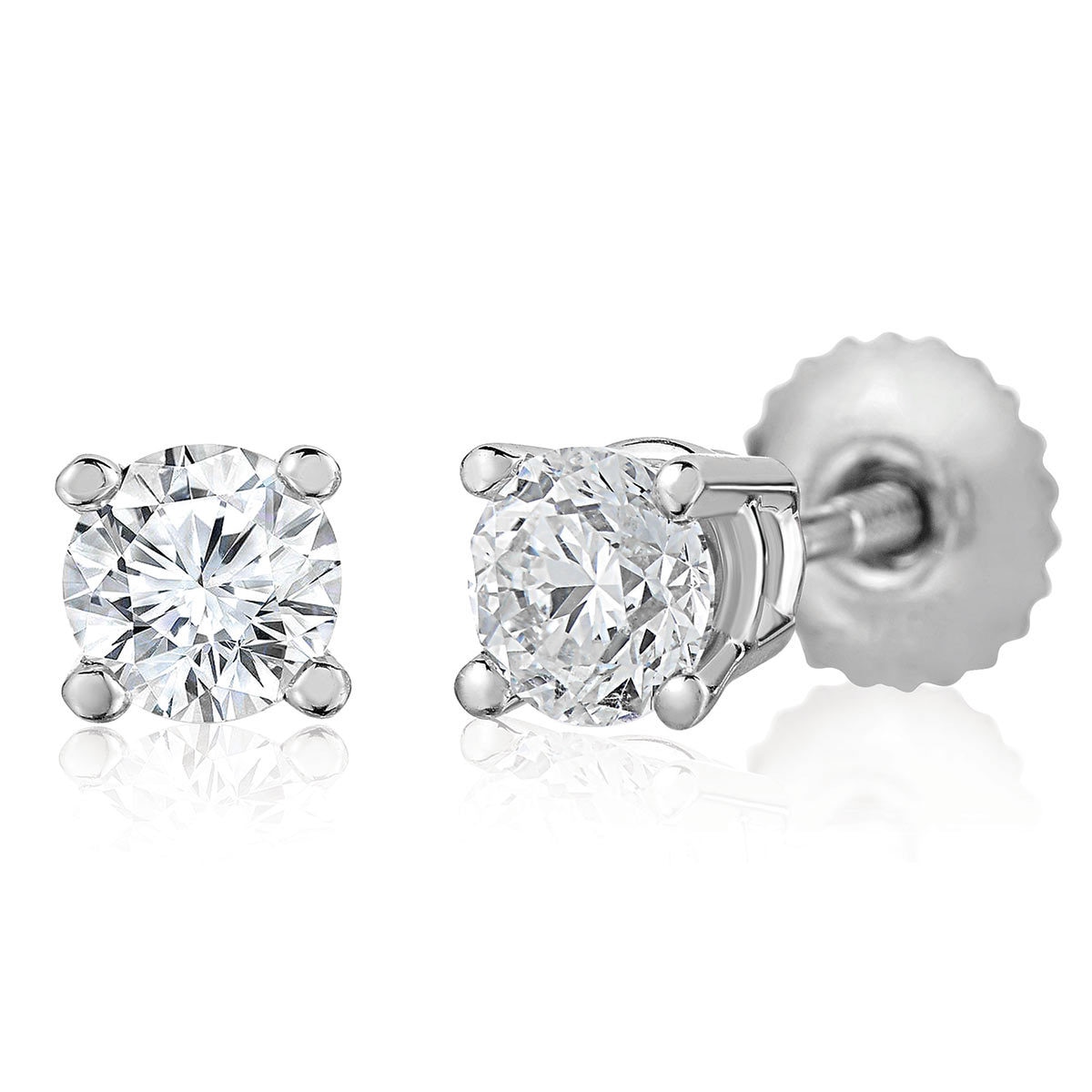 0.50ctw Round Brilliant Cut Diamond Stud Earrings 18ct W