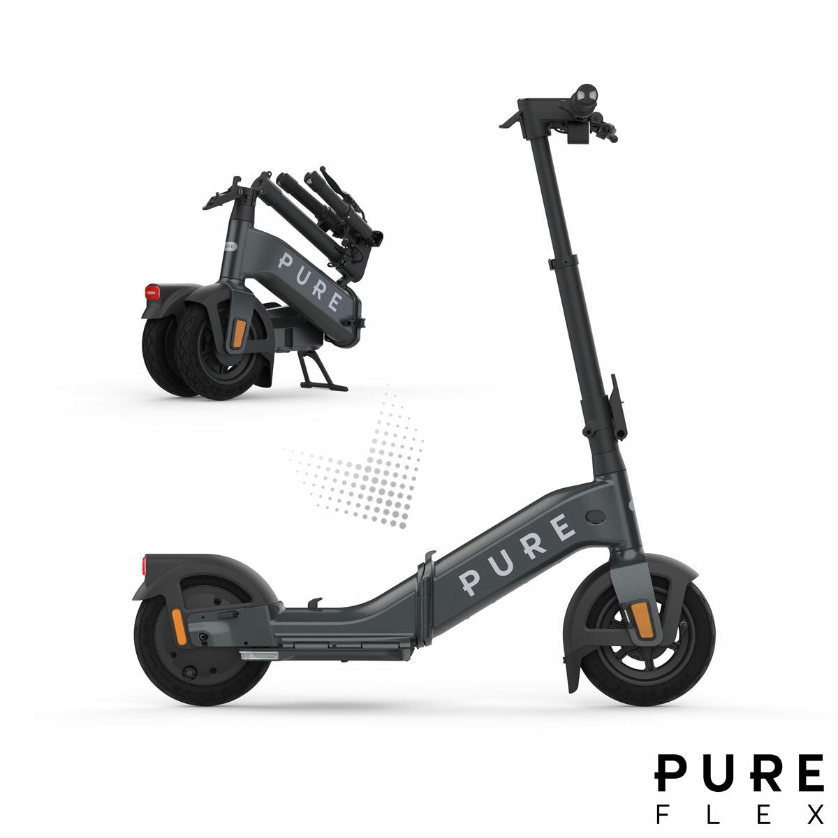 Pure Flex Folding Electric Scooter Charcoal Grey
