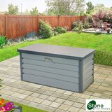 Stone Garden 4ft 3" x 2ft 2" (1.3m x 0.65m) 300 Litre Steel Outdoor Storage Deck Box in Grey