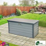 Stone Garden 4ft 3" x 2ft 2" (1.3m x 0.65m) 300 Litre Steel Outdoor Storage Deck Box in Grey