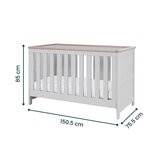 Tutti Bambini Verona Cot Bed with Sprung Mattress, Grey & Oak