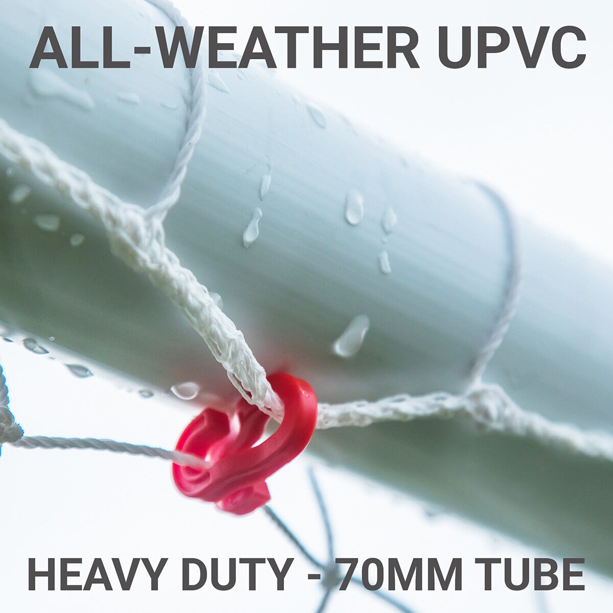 Lifestyle image showing the all-weather UPVC heavy duty 70mm tubes Lifestyle image showing the all-weather UPVC heavy duty 70mm tubes