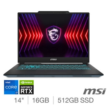 MSI Cyborg 14 A13VF-011UK, Intel Core i7, 16GB RAM, 512GB SSD, NVIDIA GeForce RTX 4060, 14 Inch Gaming Laptop, 9S7-14P111-011