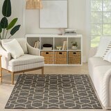 Nourison Horizon Geometric Indoor / Outdoor Rug in 2 Sizes, Charcoal