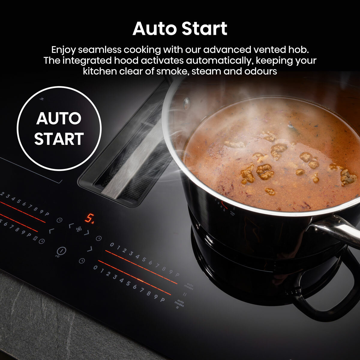 Hisense Hi6 HEH6432BSCWF 60cm Induction Hob in Black, For External / Recirculation Ventilation