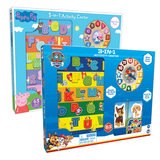 Peppa Pig Or Paw Patrol 3 in 1 63 Piece Wooden Activity Center (3+ Years)