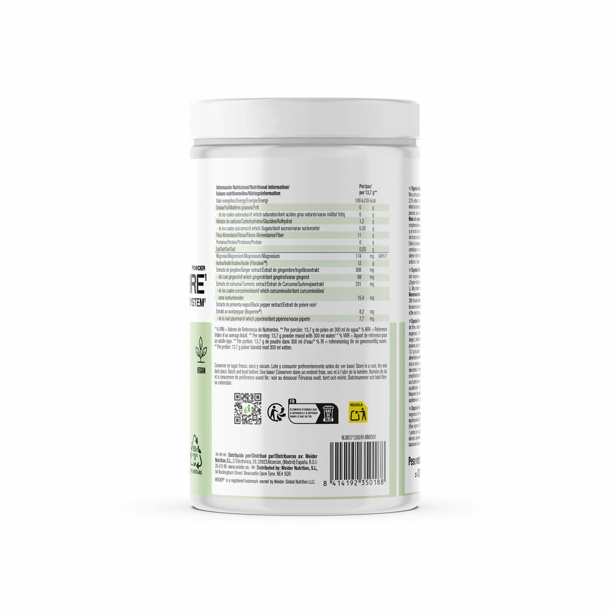 Weider Digestive Fibre Nutritional Information Weider Digestive Fibre Nutritional Information