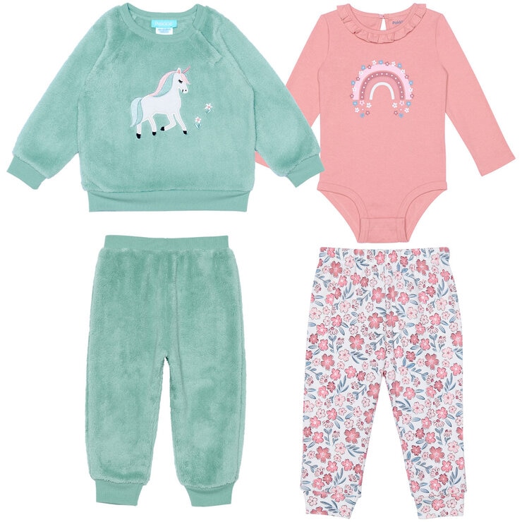 Pekkle 4 Piece Infant Set in Unicorns, 3 Months Pekkle 4 Piece Infant Set in Unicorns, 3 Months