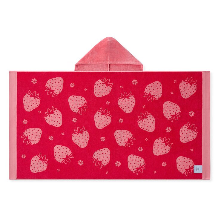Caro Home Kids Bath & Beach Pink Strawberry Hooded Towel