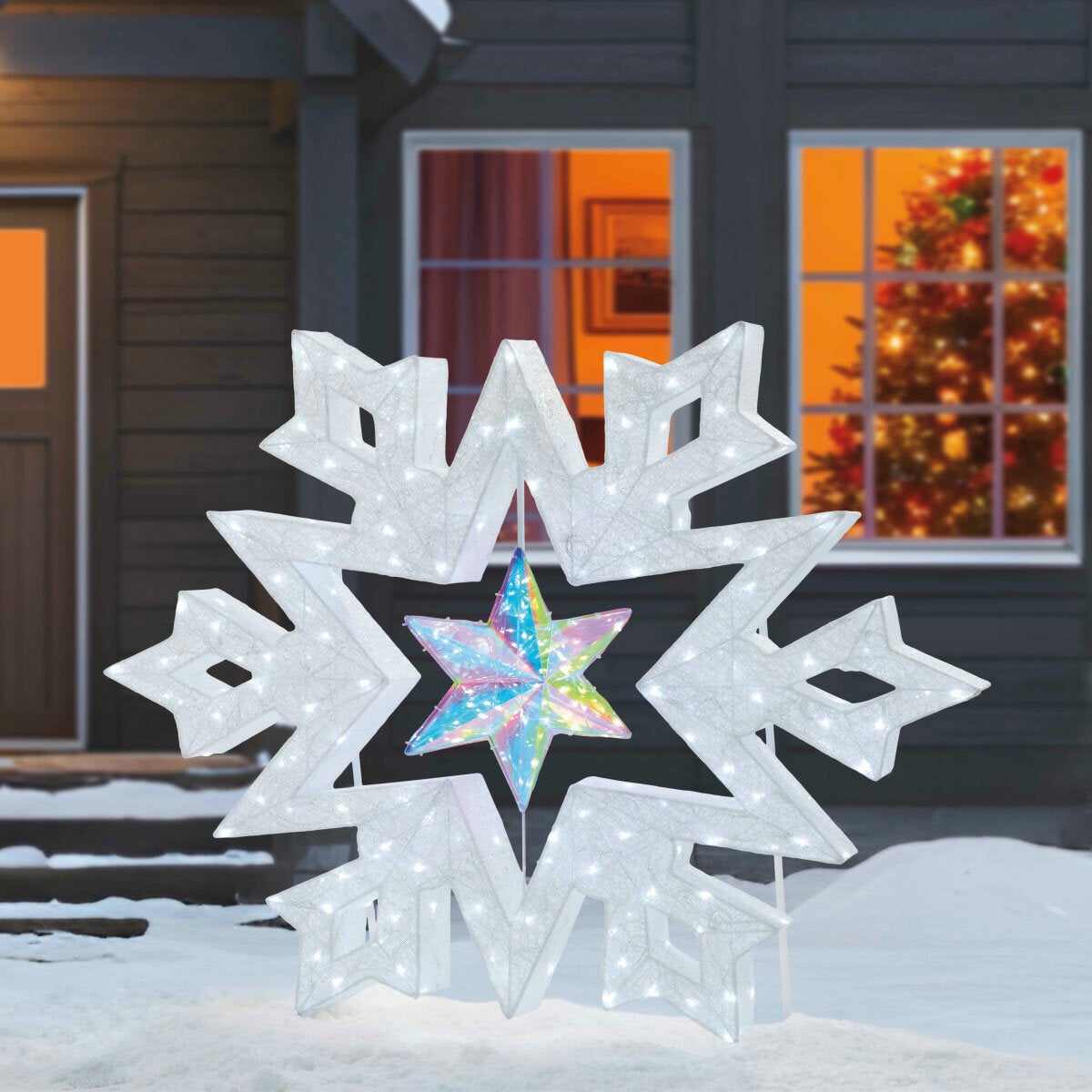 48 Inch Snowflake With Prismatic Star 48 Inch Snowflake With Prismatic Star