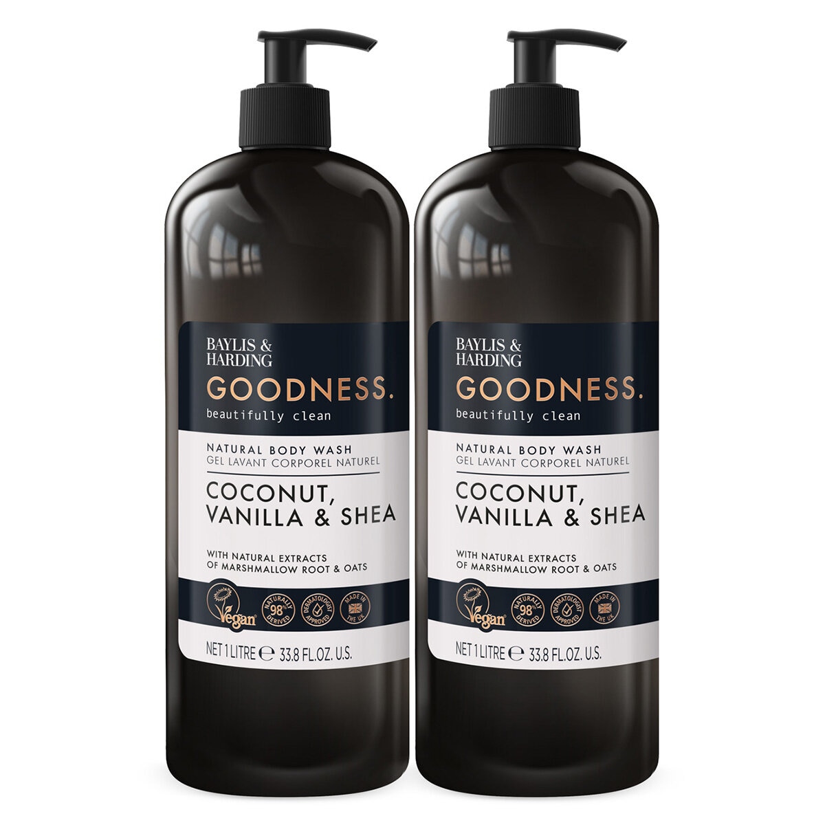 Baylis & Harding Goodness Bodywash, 2 x 1L in 2 Options Baylis & Harding Goodness Bodywash, 2 x 1L in 2 Options