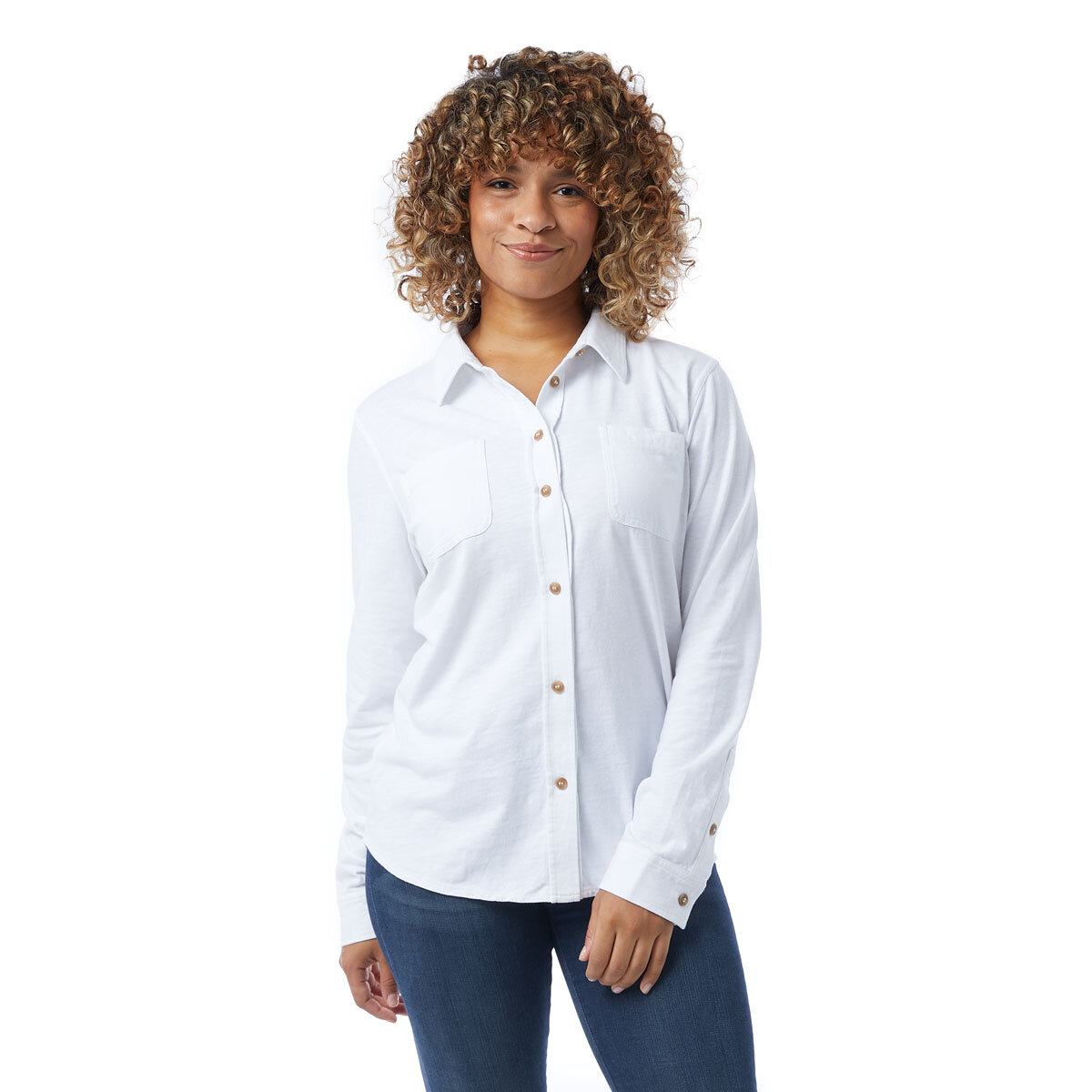 32 Degrees Stretch Cotton Shirt in White | Costco UK