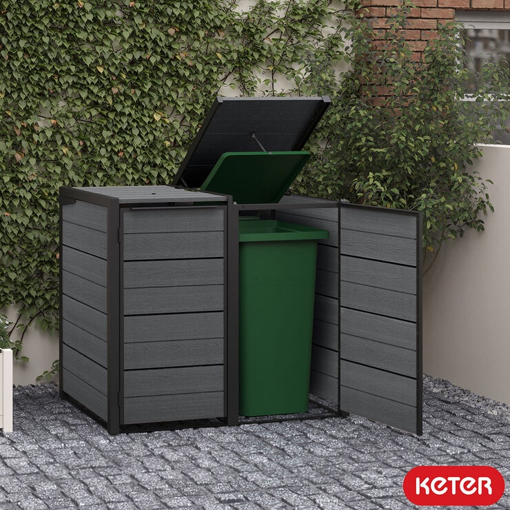 Keter Cortina Hide Away Bin Store (2 Sections) Keter Cortina Hide Away Bin Store (2 Sections)