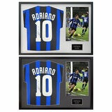 Adriano Signed Framed Inter Milan Football Shirt including 1 Photo in 2 Options: White or Black