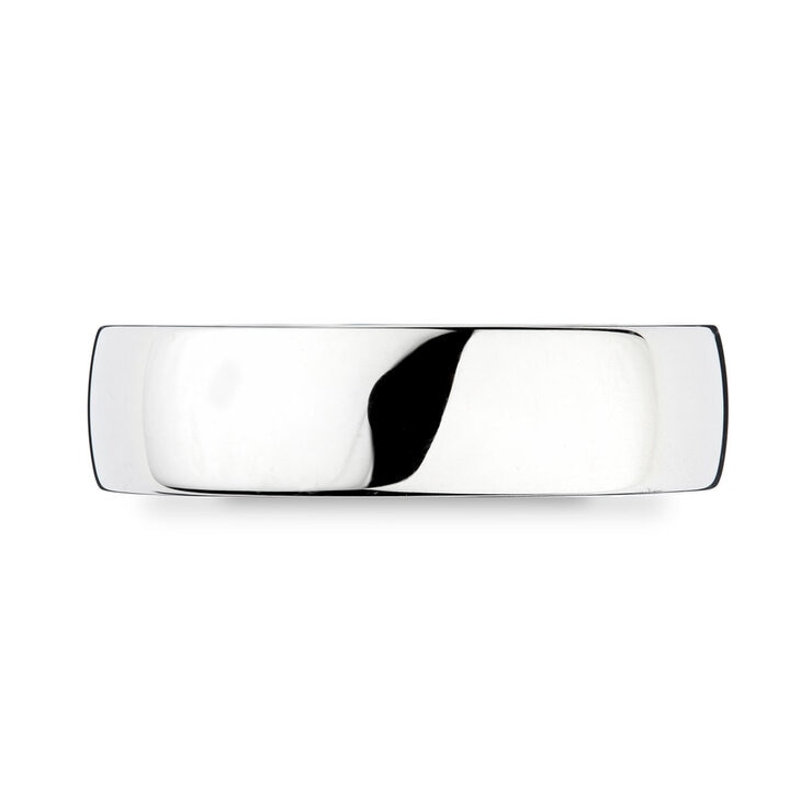 6.0mm Basic Light Court Wedding band. Platinum