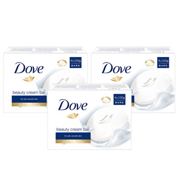 Dove Beauty Cream Soap Bar, 12 x 100g