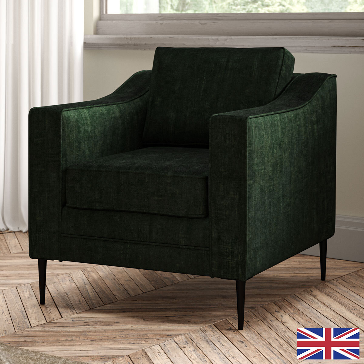 Aspen Green Velvet Armchair