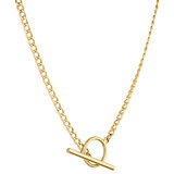 14ct Yellow Gold T-Bar Curb Necklace