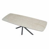 Indus Valley Skylar Large Extending Ceramic Dining Table + 6 Taupe Chairs, Seats 6-8