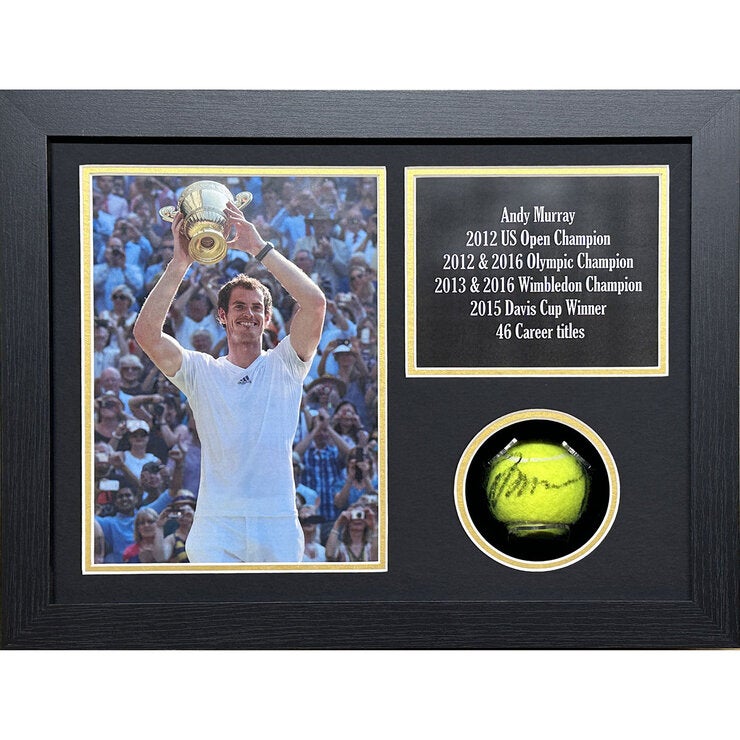 Andy Murray Signed Framed Tennis Ball Andy Murray Signed Framed Tennis Ball