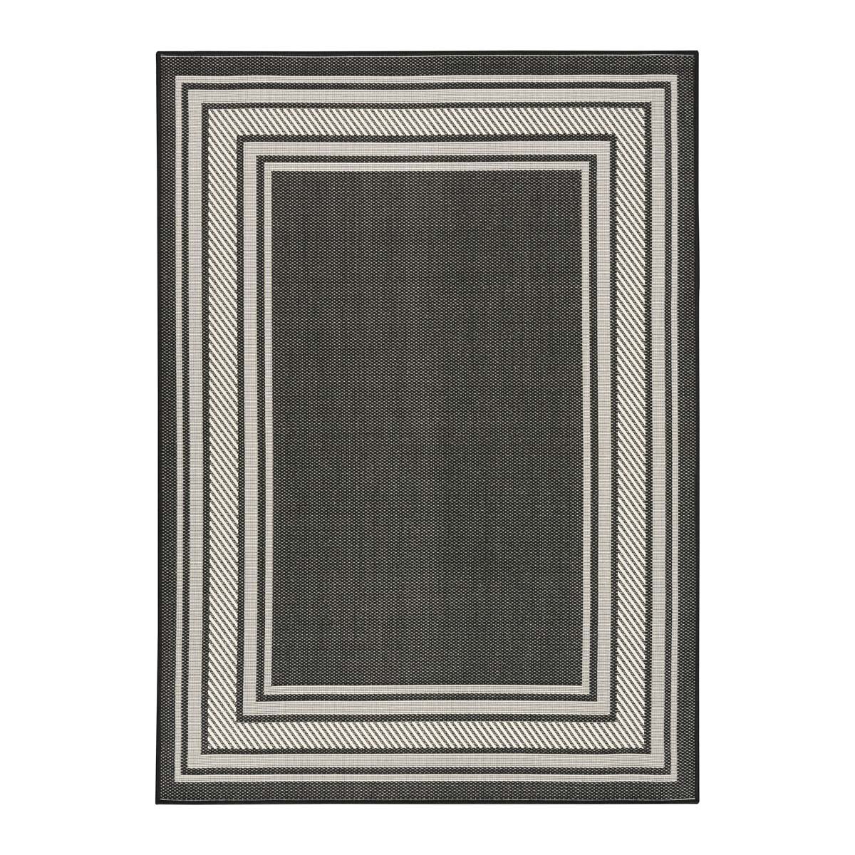 Nourison Horizon Border Indoor / Outdoor Rug in 2 Sizes, Black