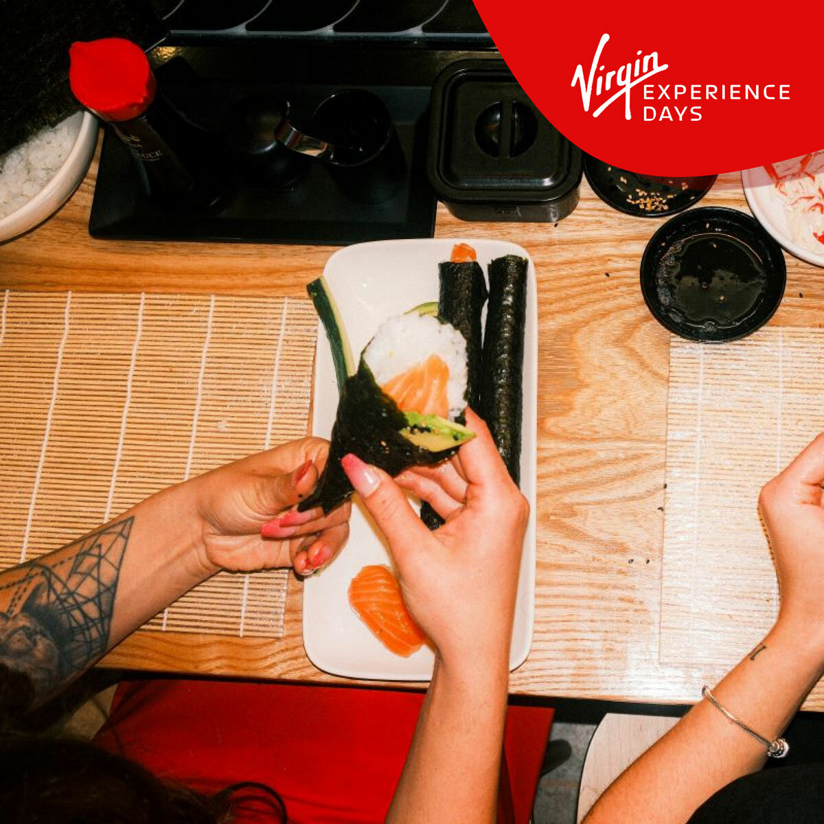 Virgin Experience Days Sushi Making Class with Prosecco or Beer for Two at YO! Sushi School