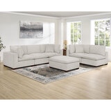Thomasville Lowell Grey Fabric 6 Piece Modular Sofa