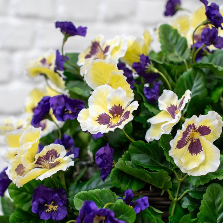 Artificial Flower Hanging Basket in 2 Colours