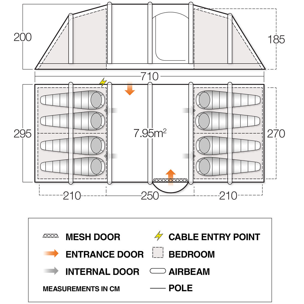 Vango Marino 850 XL AirBeam® 8 Person Family Tent