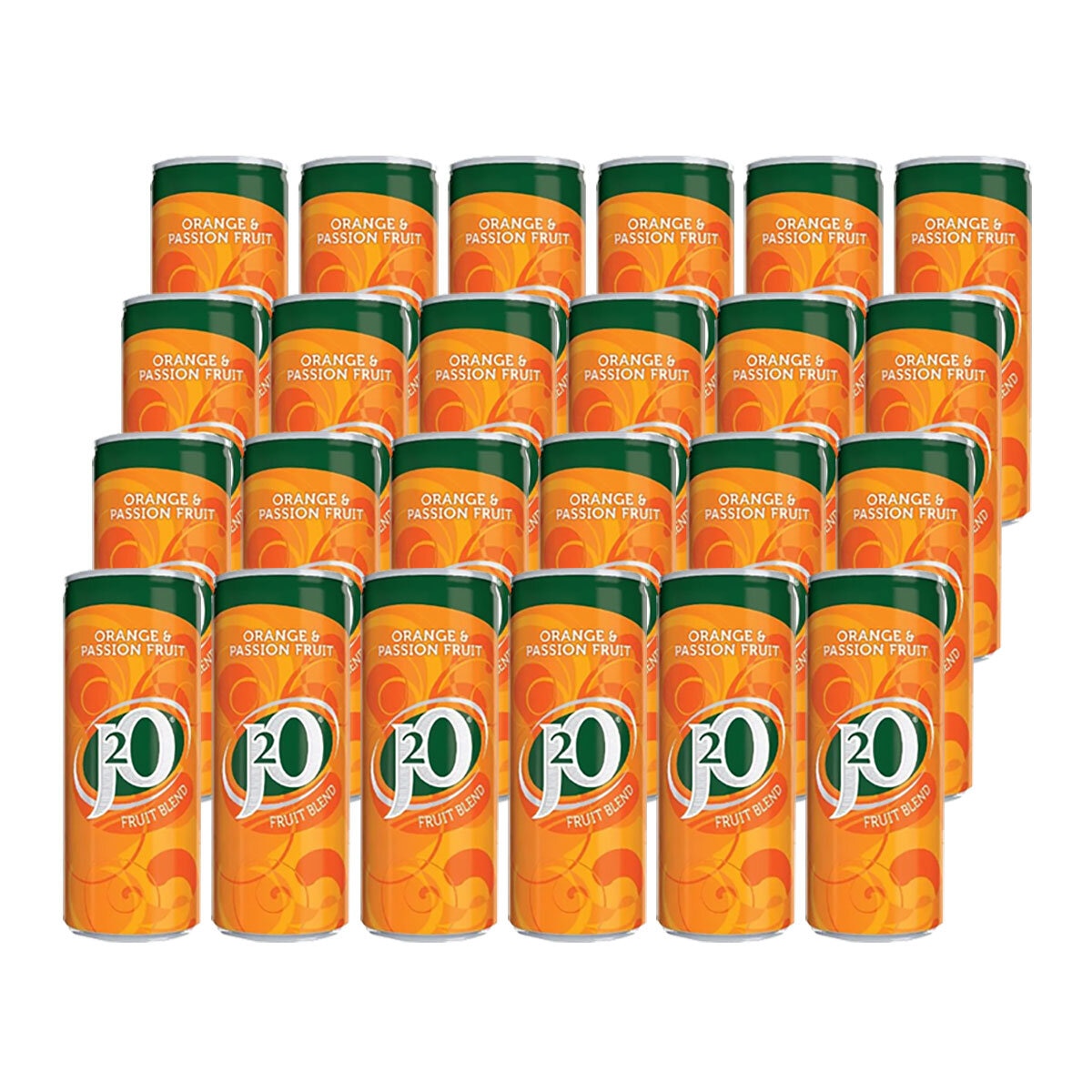 J2O Orange & Passion Fruit Cans, 6 x 4 x 250ml